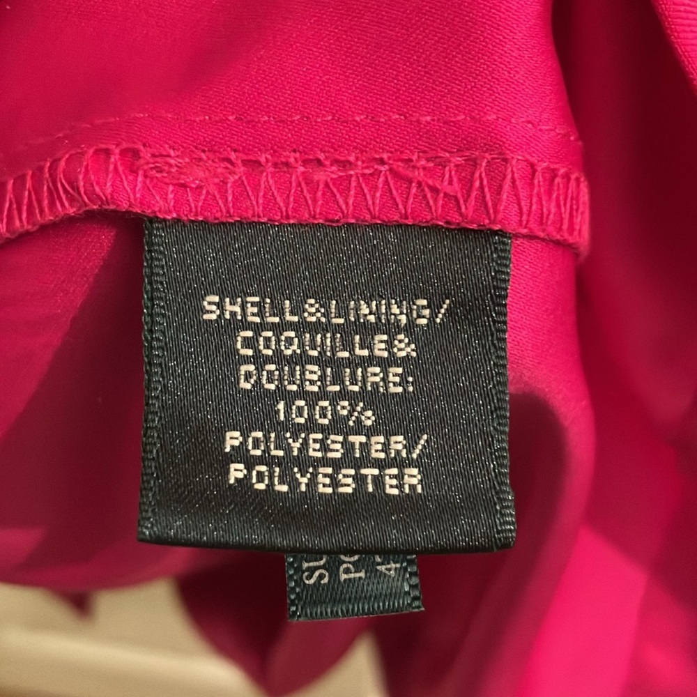 NWT Lauren by Ralph Lauren Women's Londie One-Shoulder Fuschia Dress Size 14 - Picture 8 of 12
